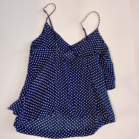 Blue and white size small polka dot tank - Picture 2 of 4